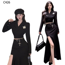 輕熟風時尚小西裝短外套+裙子編號:C426