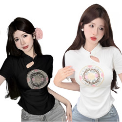 新中式盤扣短袖T恤 編號:C155