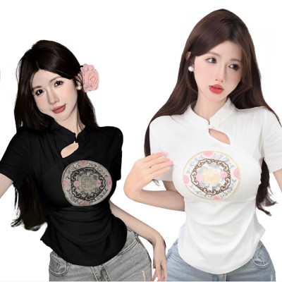 新中式盤扣短袖T恤 編號:C155