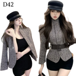 寬鬆復古短小香上衣 編號:D42