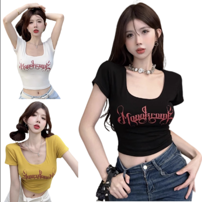 印花方領短袖上衣 編號:B221