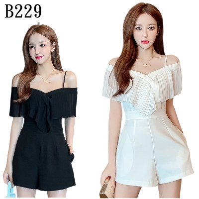 V領吊帶連衣褲 編號:B229