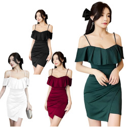 低胸吊帶連衣裙 編號:B231