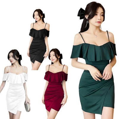 低胸吊帶連衣裙 編號:B231