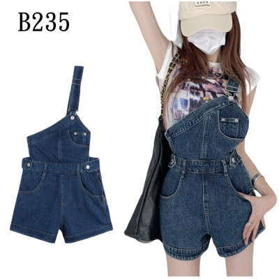 單肩帶牛仔背帶褲 編號:B235