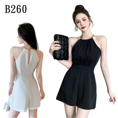 鏈條掛脖連身褲 編號:B260