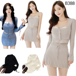 小外套+吊帶+百褶裙 三件套裝 編號:B388