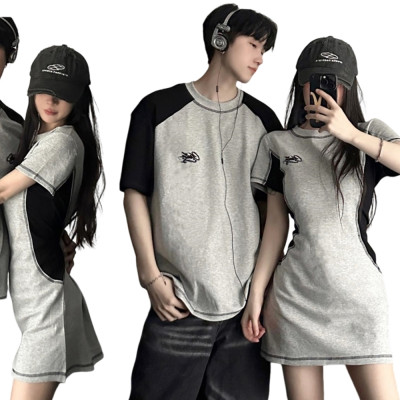 美式運動短袖A字裙+男生上衣 情侶裝 編號:B479