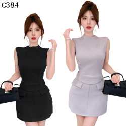 修身背心+高腰裙 套裝編號:C384 修身背心+高腰裙 套裝編號:C384