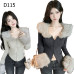 辣妹風秋冬毛毛領短款修身針織外套 編號:D115