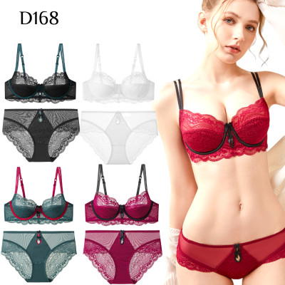 法式超薄蕾絲大胸內衣套裝 編號:D168