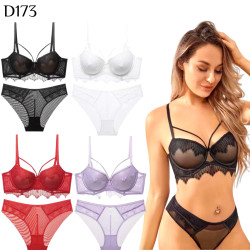 紅蕾絲聚攏內衣套裝 編號:D173