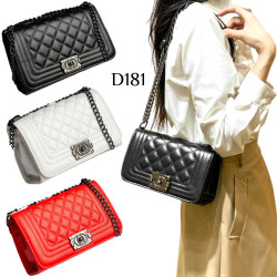 小香風菱格鏈條單肩斜挎包 編號:D181