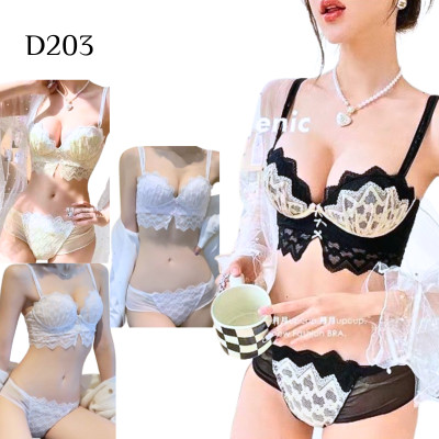 蕾絲無鋼圈內衣套裝 編號:D203