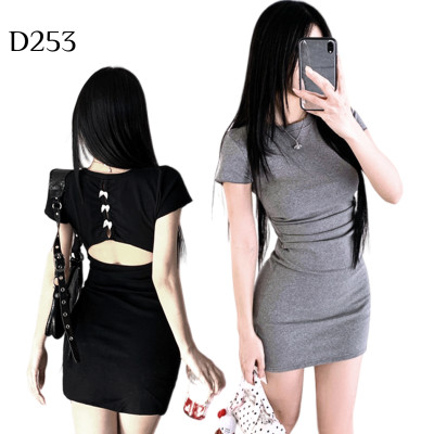 蝴蝶結鏤空連衣裙 編號:D253