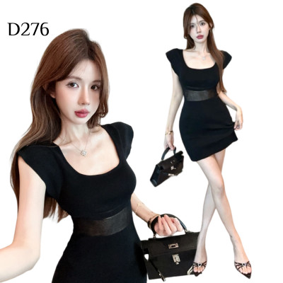 高級感收腰針織包臀連衣裙 編號:D276