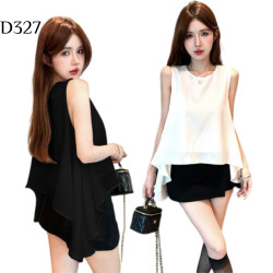 下擺燕尾無袖上衣 編號:D327