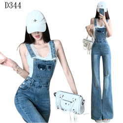 破洞牛仔背帶褲 編號:D344