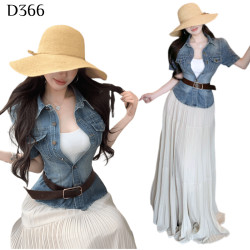 牛仔襯衫+半身裙 套裝 編號:D366