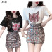 亮片釘珠撞色短裙套裝 編號:D411
