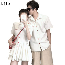 情侶裝連衣裙 + 短袖襯衫 編號:D415