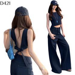 露背綁帶牛仔套裝 編號:D421 露背綁帶牛仔套裝 編號:D421