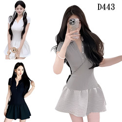 復古黑色收腰A字裙 編號:D443