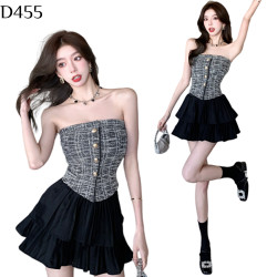 小香風抹胸褲裙套裝 編號:D455