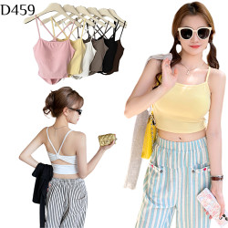 多巴胺黃色胸墊美背吊帶 編號:D459