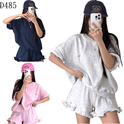 韓版懶人花邊短褲套裝 編號:D485