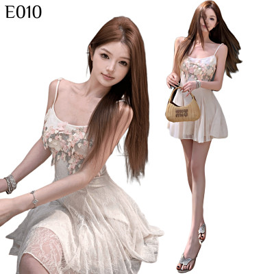 花朵拼接初戀A字裙 編號:E010