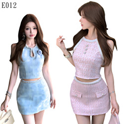 小香風鏤空短裙套裝 編號:E012 小香風鏤空短裙套裝 編號:E012