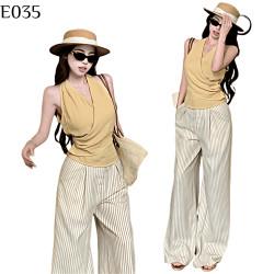 掛脖條紋褲套裝 編號:E035 商品編號