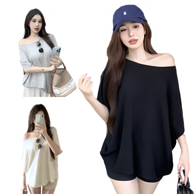 露肩短袖針織T恤 編號:C175