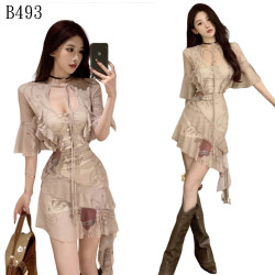 修身包臀荷葉邊裙 編號:B493