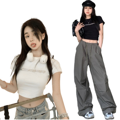 短版上衣+薄款束腳闊腿褲 編號:B238