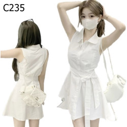 無袖收腰a字裙編號:C235