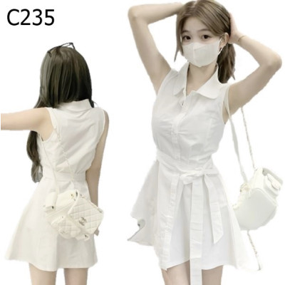 無袖收腰a字裙編號:C235