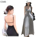 氣質露背吊帶裙編號:C345
